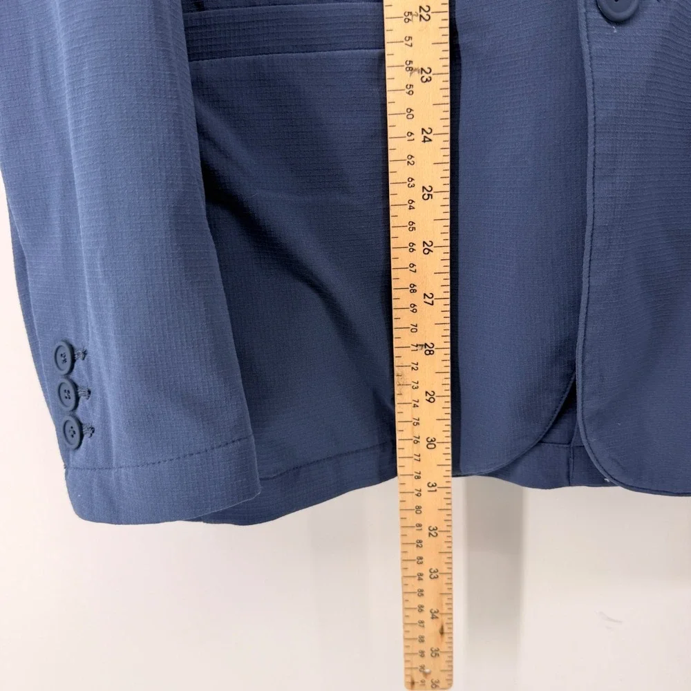 Bluffworks Gramercy Blazer Mens 40L Blue Slim Fit Telex Tech Travel Jacket